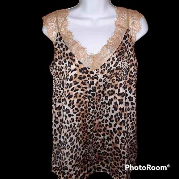 Leopard Print Lace trim camisole - Picture 1 of 5